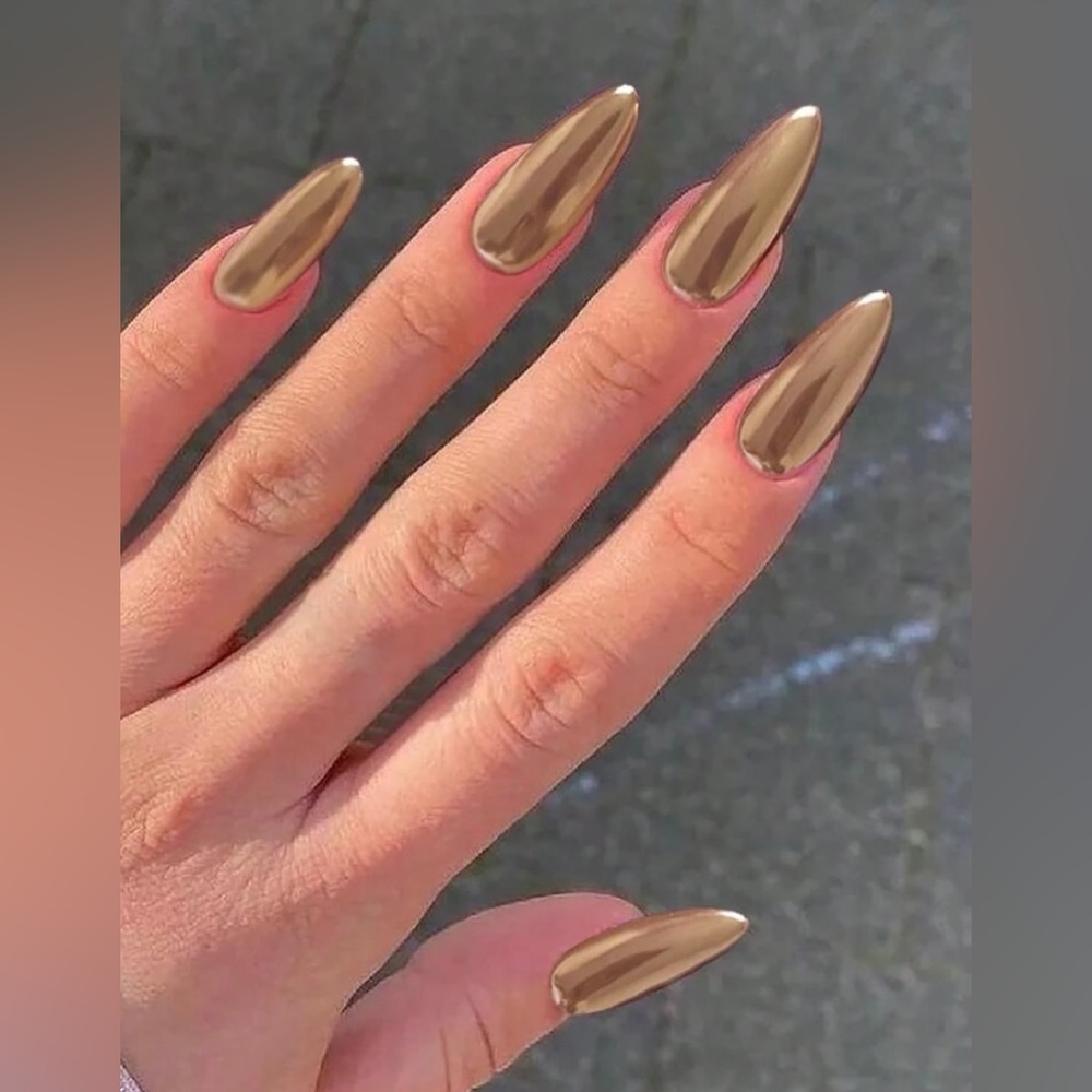 Gold Chrome Press On Nails. New.